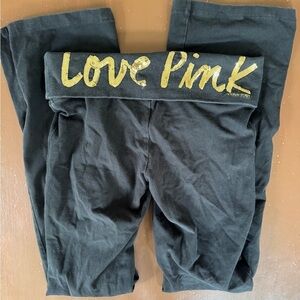 Victoria's Secret Love Pink Black Flared Yoga Pants - Women’s Small